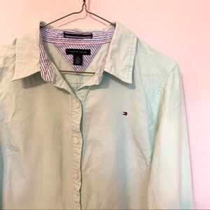 Tommy Hilfiger Mint Long Sleeve Button Up Shirt M